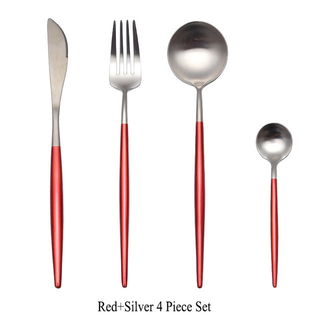 Gold Flatware Fork Knife Spoon Silverware Set