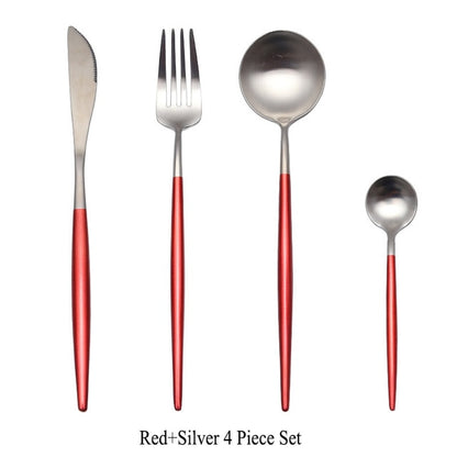 Gold Flatware Fork Knife Spoon Silverware Set