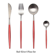 Load image into Gallery viewer, Gold Flatware Fork Knife Spoon Silverware Set
