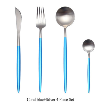 Gold Flatware Fork Knife Spoon Silverware Set