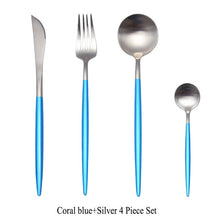 Load image into Gallery viewer, Gold Flatware Fork Knife Spoon Silverware Set
