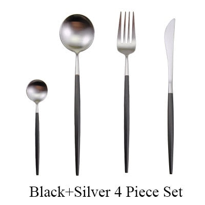 Gold Flatware Fork Knife Spoon Silverware Set