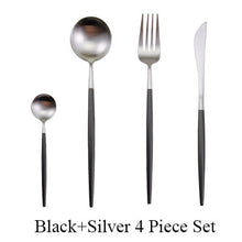 Load image into Gallery viewer, Gold Flatware Fork Knife Spoon Silverware Set
