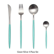 Load image into Gallery viewer, Gold Flatware Fork Knife Spoon Silverware Set
