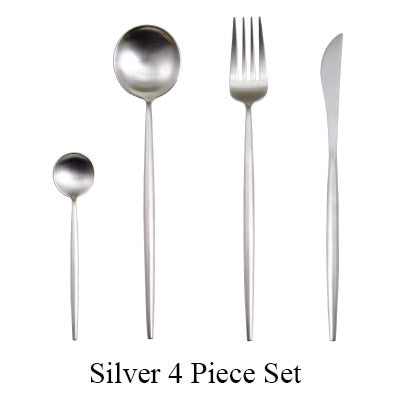 Gold Flatware Fork Knife Spoon Silverware Set