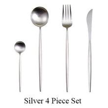 Load image into Gallery viewer, Gold Flatware Fork Knife Spoon Silverware Set
