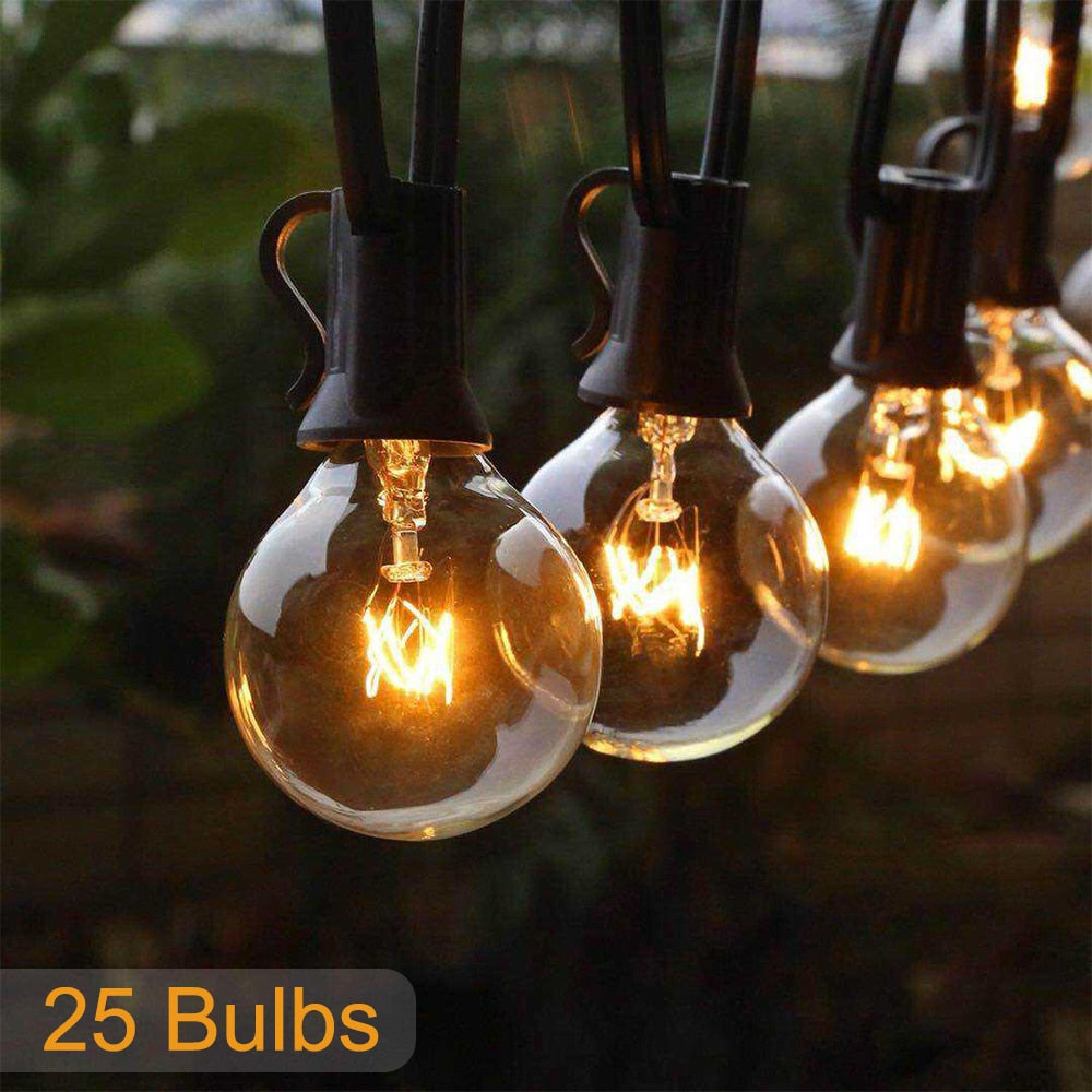 25FT Patio string light Christmas G40 Globe