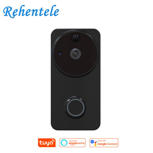Tuya 1080P IP54 Outdoor Battery Powered Ring Smart Wi-Fi Enabled Video Doorbell Camera PIR Motion Detection Works Alexa Google