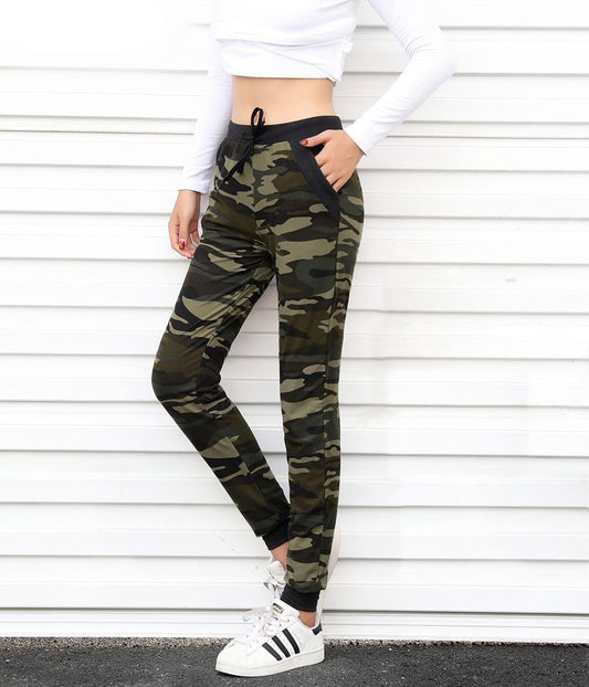 Camouflage Joggers Women High Waist Pocket Tight