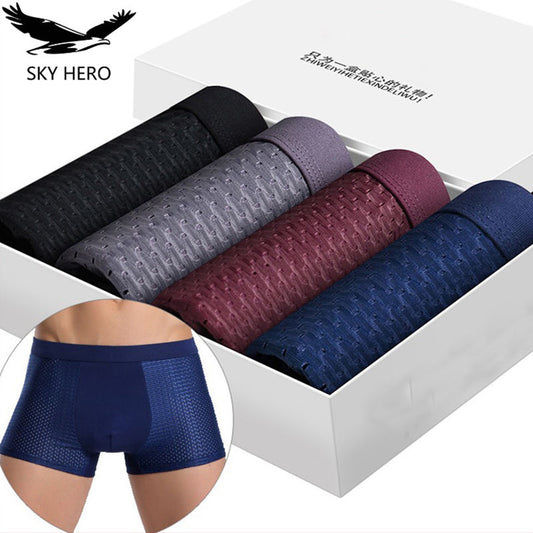 Mens underwear  bamboo fiber mesh loose