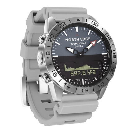 Men's Dive Sports Digital Watch Military Army Luxury Full Steel Business Waterproof 200m Altimeter Compass NORTH EDGE