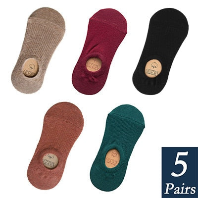 Women's Cotton Invisible No show Socks non-slip