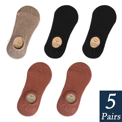 Women's Cotton Invisible No show Socks non-slip