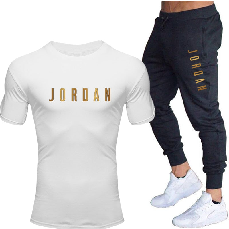 Unisex Jordan 23 T Shirts & Pants Set Two Pieces Sets Casual Tracksuit Men & Women Jordan 23 Tracksuit Tops+Pants Gyms Fitness trousers