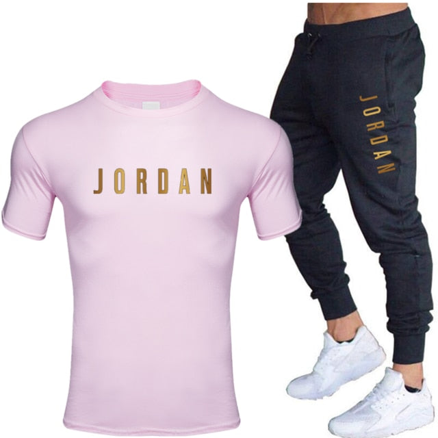 Unisex Jordan 23 T Shirts & Pants Set Two Pieces Sets Casual Tracksuit Men & Women Jordan 23 Tracksuit Tops+Pants Gyms Fitness trousers