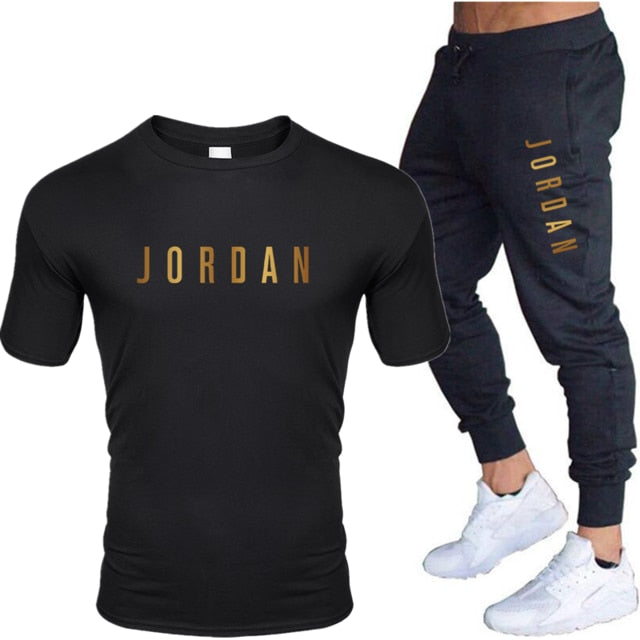Unisex Jordan 23 T Shirts & Pants Set Two Pieces Sets Casual Tracksuit Men & Women Jordan 23 Tracksuit Tops+Pants Gyms Fitness trousers
