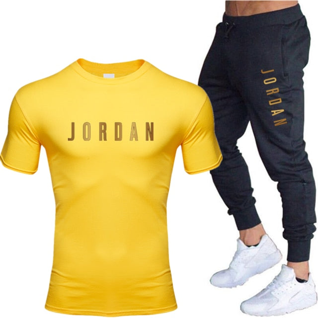 Unisex Jordan 23 T Shirts & Pants Set Two Pieces Sets Casual Tracksuit Men & Women Jordan 23 Tracksuit Tops+Pants Gyms Fitness trousers