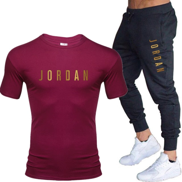 Unisex Jordan 23 T Shirts & Pants Set Two Pieces Sets Casual Tracksuit Men & Women Jordan 23 Tracksuit Tops+Pants Gyms Fitness trousers