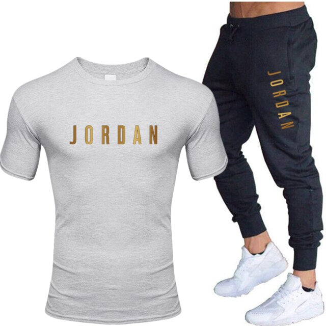 Unisex Jordan 23 T Shirts & Pants Set Two Pieces Sets Casual Tracksuit Men & Women Jordan 23 Tracksuit Tops+Pants Gyms Fitness trousers