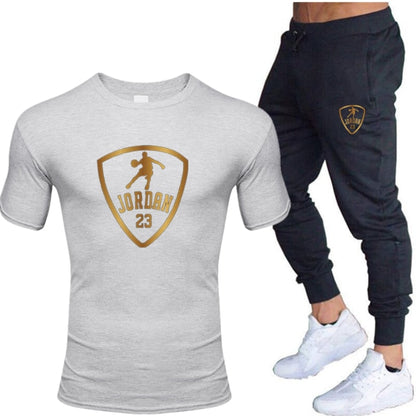 Unisex Jordan 23 T Shirts & Pants Set Two Pieces Sets Casual Tracksuit Men & Women Jordan 23 Tracksuit Tops+Pants Gyms Fitness trousers