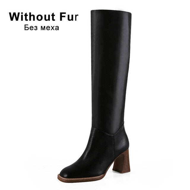 Women Knee High Heel Boots
