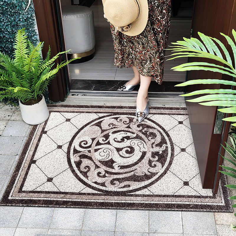 Durable Indoor Outdoor Door Mat Large Size Heavy Duty Doormats Marble Waterproof PVC Rugs Easy Clean Low-Profile Carpet