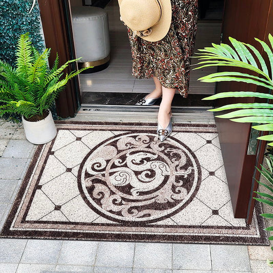Durable Indoor Outdoor Door Mat Large Size Heavy Duty Doormats Marble Waterproof PVC Rugs Easy Clean Low-Profile Carpet