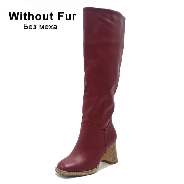 Women Knee High Heel Boots
