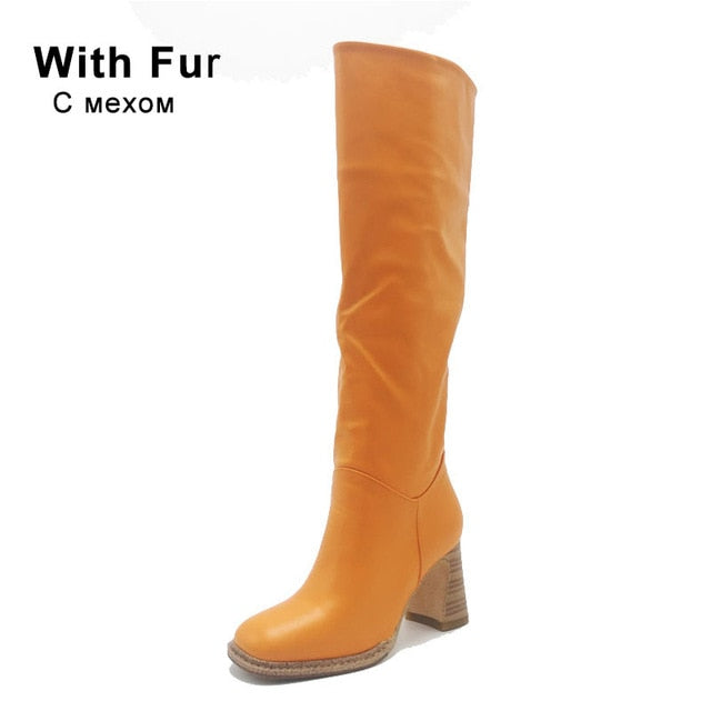 Women Knee High Heel Boots