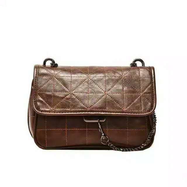 New Rhombus Black Rock Soft Single Shoulder Bag