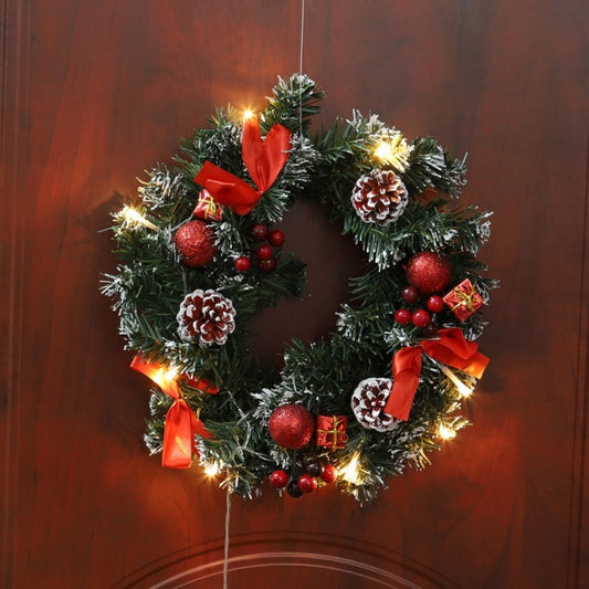 Christmas Wreath With Battery Powered LED Light String