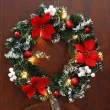 Cargar imagen en el visor de la galería, Christmas Wreath With Battery Powered LED Light String
