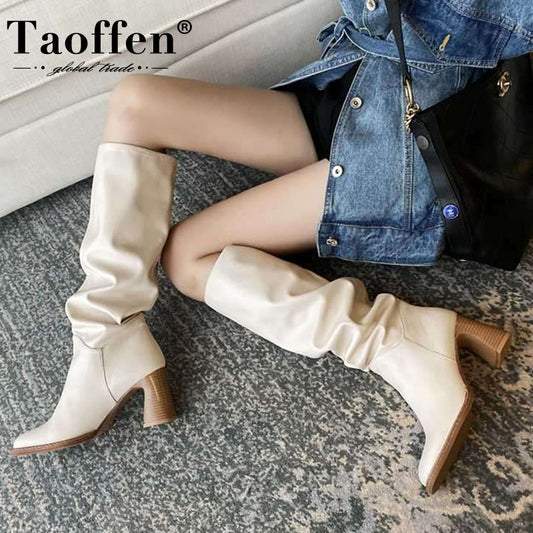 Women Knee High Heel Boots