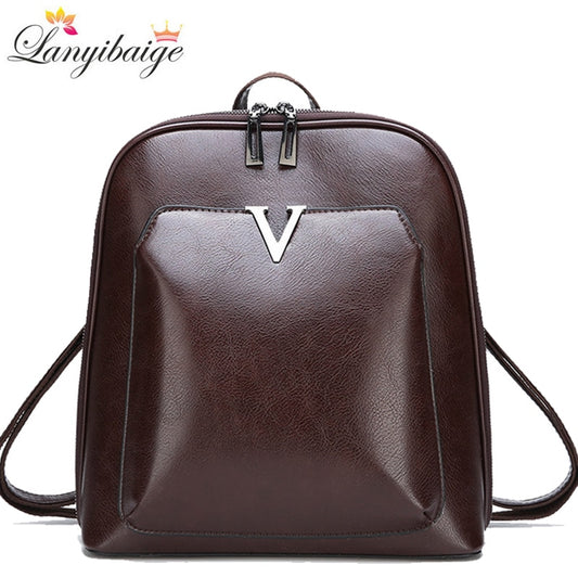 New Vintage Backpack Women High Quality pu Leather Travel Backpack Large Capacity School Bags for Girls mochila feminina