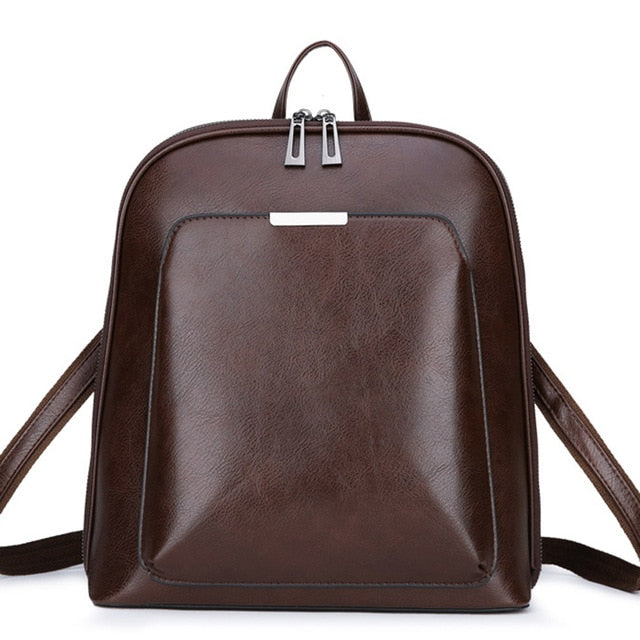 New Vintage Backpack Women High Quality pu Leather Travel Backpack Large Capacity School Bags for Girls mochila feminina