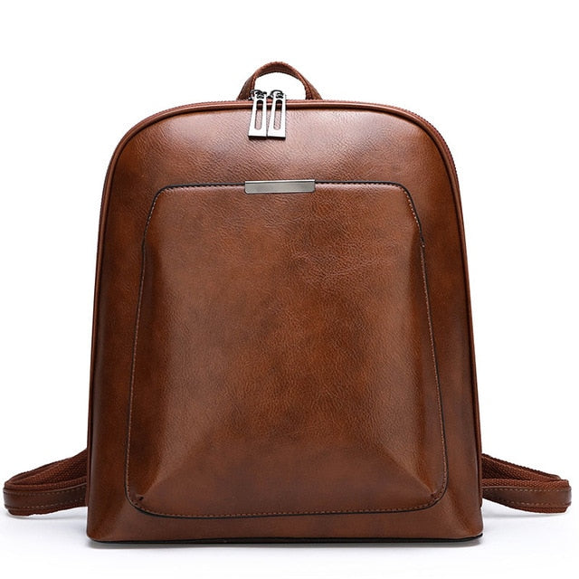 New Vintage Backpack Women High Quality pu Leather Travel Backpack Large Capacity School Bags for Girls mochila feminina