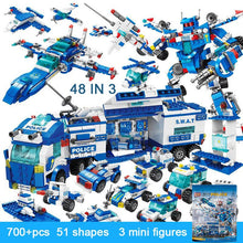 將圖片載入圖庫檢視器 legoINGlys City Police Station Building Blocks Car Headquarters Blocks Toys Truck SWAT Military Bricks Toys for Children Kids
