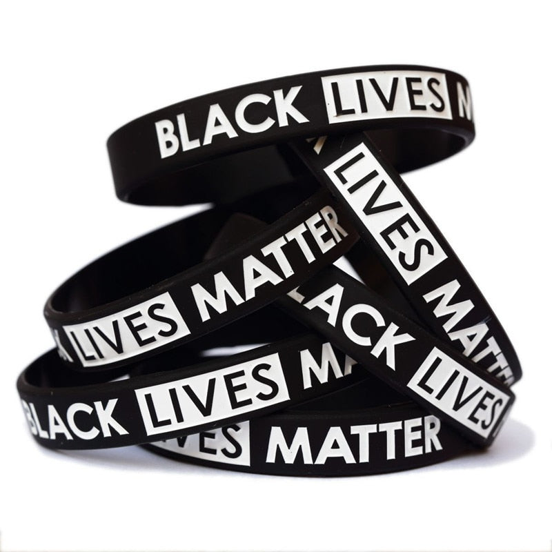 Black Lives Matter Silicone Wristband Black Bracelets & Bangles Silicona Pulseira, 100/pack