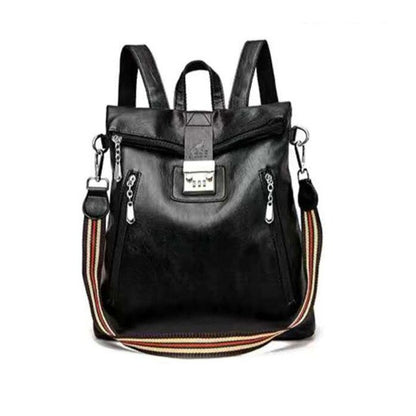 Password Lock Anti-theft Backpack Female High-end Travel Computer Bag Large-Capacity Leather Waterproof Personalized Leather Bag