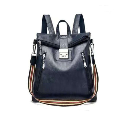 Password Lock Anti-theft Backpack Female High-end Travel Computer Bag Large-Capacity Leather Waterproof Personalized Leather Bag