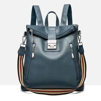 Password Lock Anti-theft Backpack Female High-end Travel Computer Bag Large-Capacity Leather Waterproof Personalized Leather Bag
