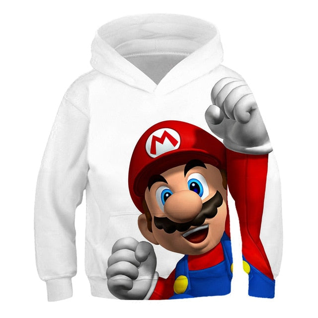 Fashion cute 3D print Super mario hoodie