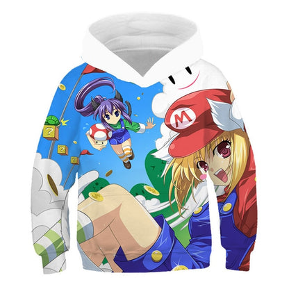 Fashion cute 3D print Super mario hoodie