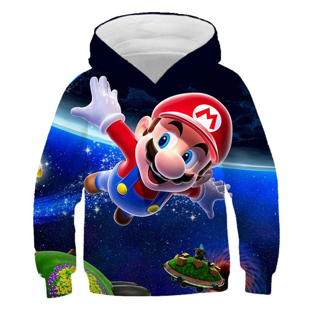 Fashion cute 3D print Super mario hoodie
