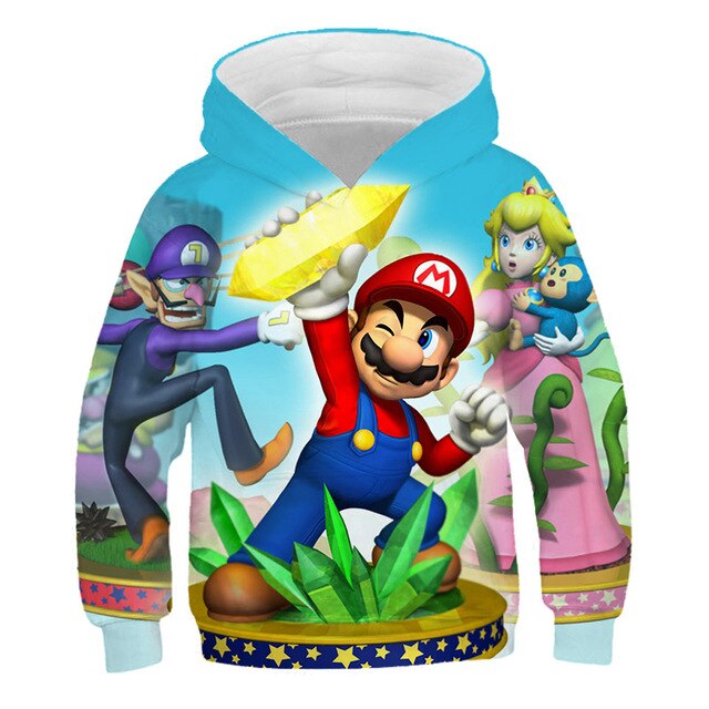 Fashion cute 3D print Super mario hoodie
