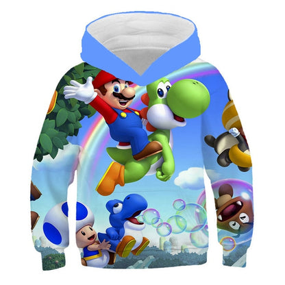 Fashion cute 3D print Super mario hoodie
