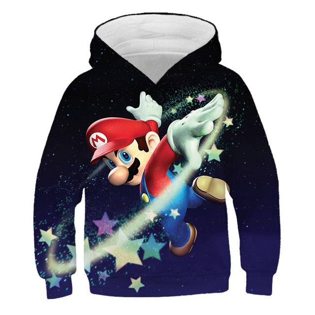 Fashion cute 3D print Super mario hoodie