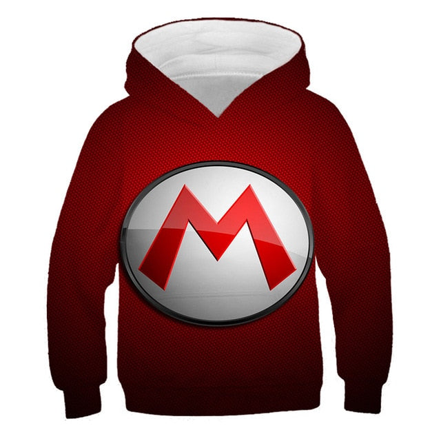 Fashion cute 3D print Super mario hoodie