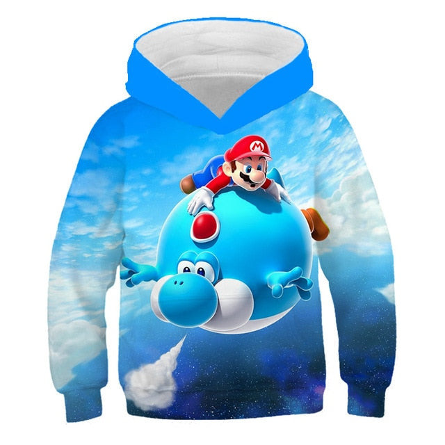 Fashion cute 3D print Super mario hoodie