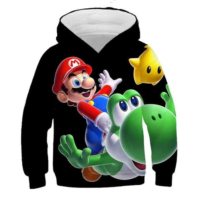 Fashion cute 3D print Super mario hoodie